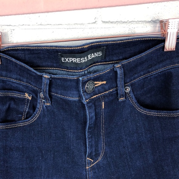 Express Legging Mid-rise Dark Denim Jeans Size 4R - Picture 3 of 5